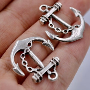 10 Stück antikes Silber Anker Anhänger, coole Sailor Anker Anhänger, bestes Geschenk für Männer, coole Seeanker, bestes Geschenk für ihn, cooles Geschenk ZM13