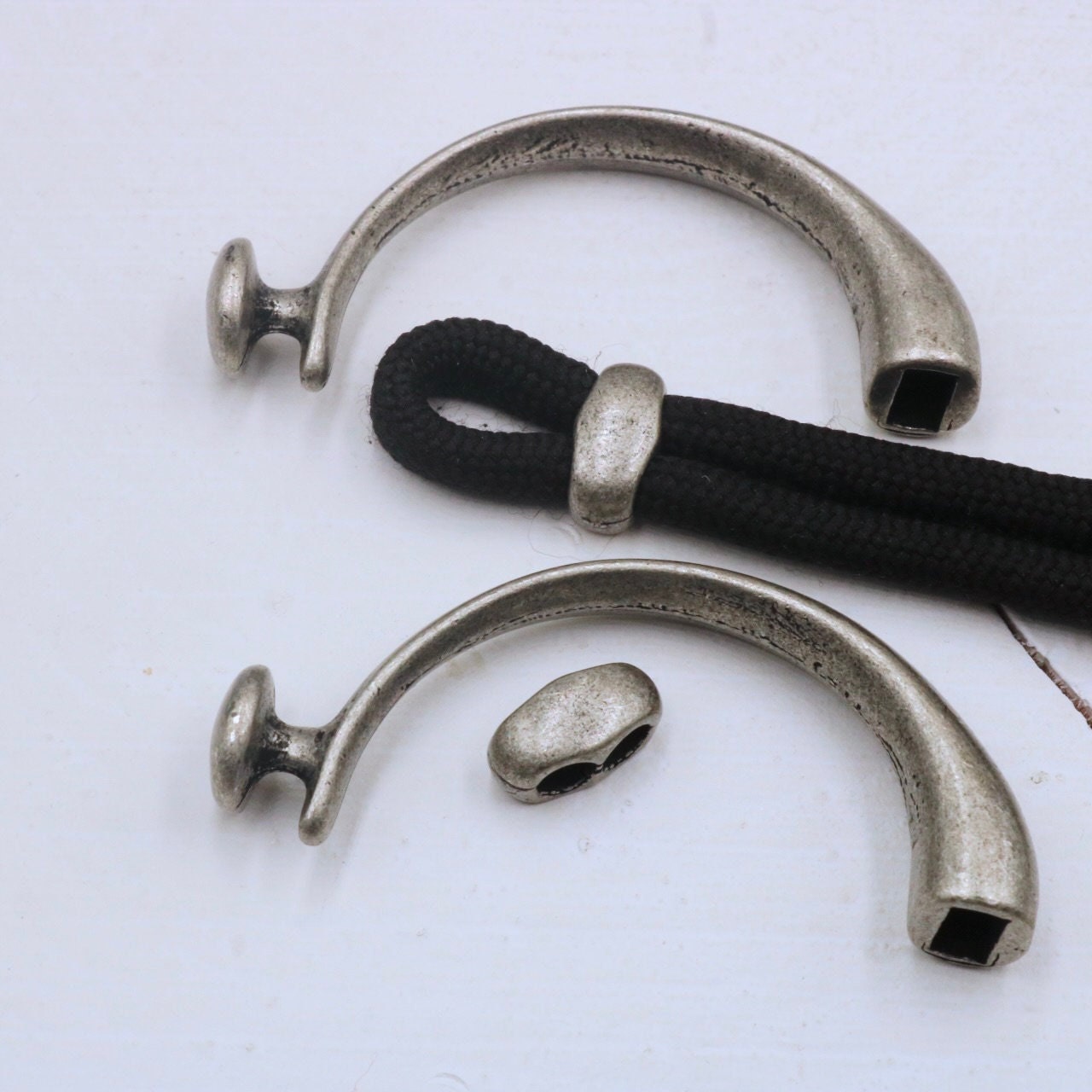 3 Half Cuff Bracelet Clasps, Dark Silver Clasps, Bracelet