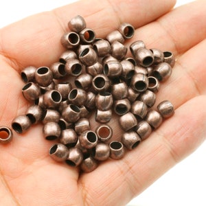 口コミ・レビューで人気商品を探そう Round Beads, Copper 50 Spacer Antique Beads, Metal Beads, 洋楽