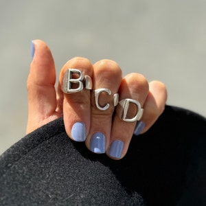 Initial Ring, verstellbarer Anfangsbuchstaben Ring, Antiker Silber Ring, Monogramm personalisierter Ring, Silber Benutzerdefinierte Initialen, Name Benutzerdefinierte Ring