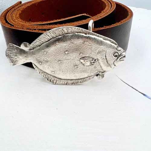 Antique Silver Fish Belt Buckle: Nautical Zamak Buckle for 40mm