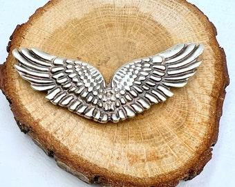 Antique Silver Angel Wing Charms: Celestial Jewelry Supplies, 23x62mm