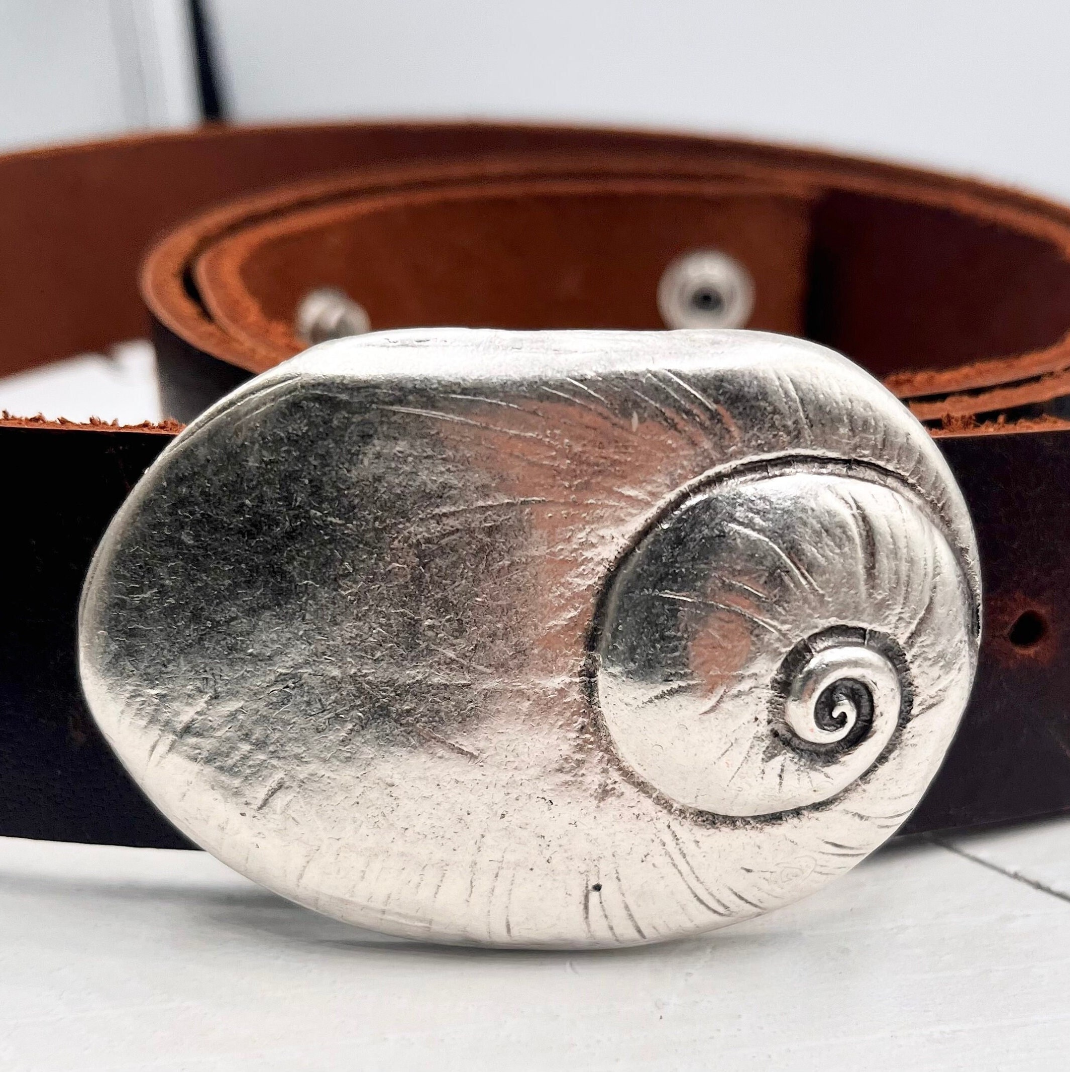 Silver Snail Shell Belt Buckle: Zamak Pewter, Fits 40mm Belts - Etsy