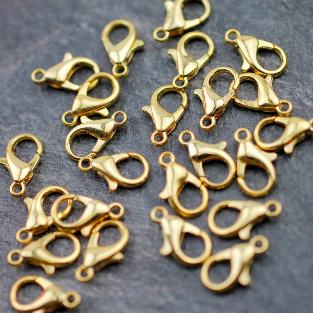 10 Lobster Clasps Gold plated Alloy Lobster Clasps 14mm Etsy
