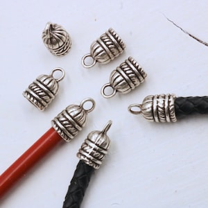 10 Pcs Leather Cord End Cap, Small End Caps,  End Caps for Leather Cord, Glue in Cord End Caps, Glue in Cord End Caps, zm1140 as