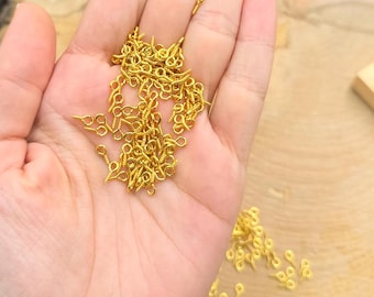 Gold Plated Eye Pin Screws: DIY Jewelry Findings (100 Pcs)