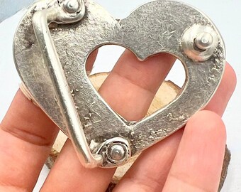 値下げ【A VACATION】BELT　HEART 30　SILVER Three Heart Belt Buckle Old Silver Belt Buckle - Etsy
