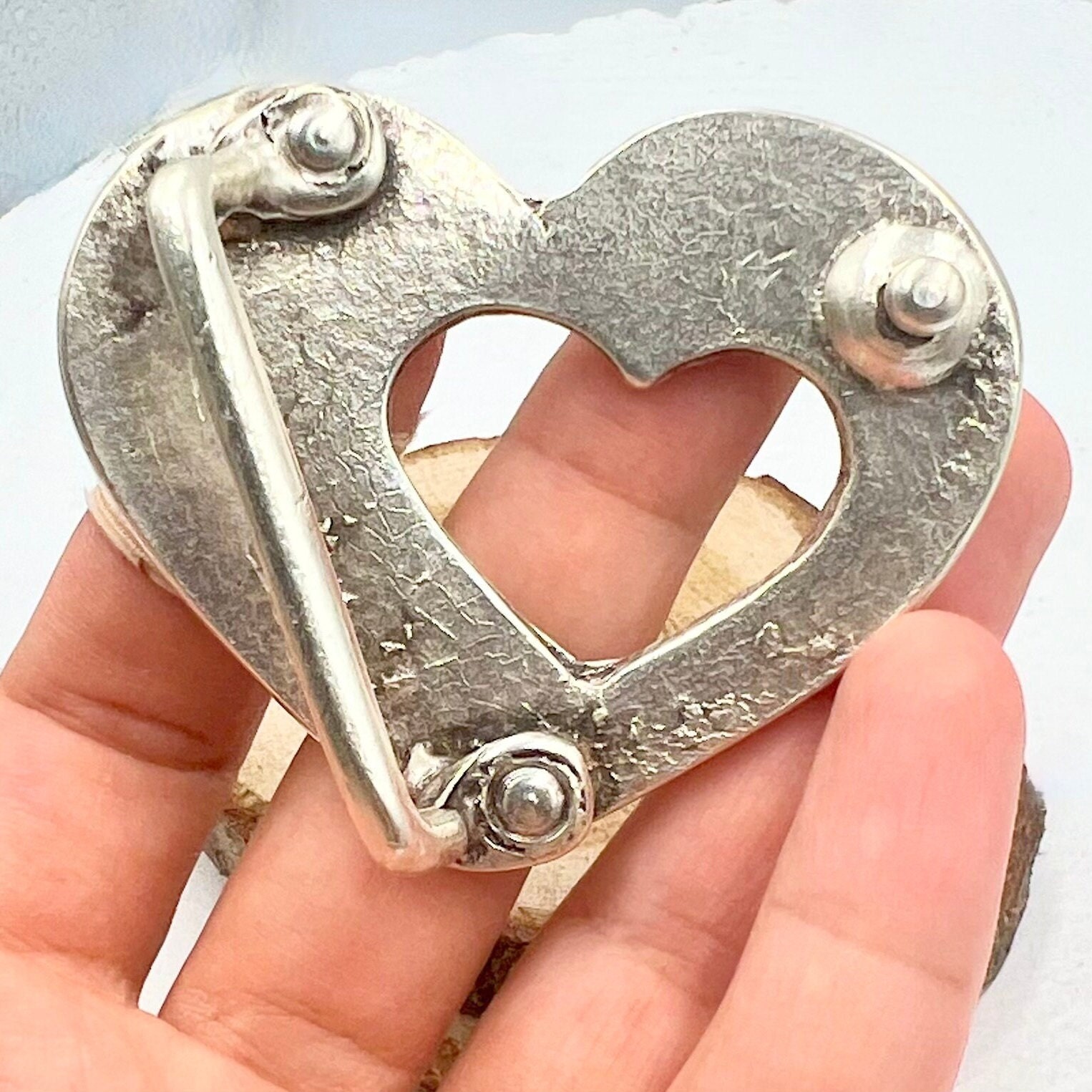1 Pcs Heart Shape Buckle, Heart Buckle Belt, Antique Silver