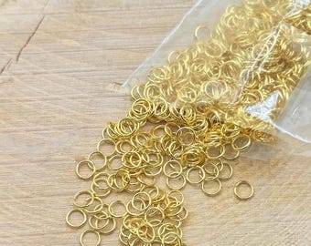 Shiny Gold Plated Brass Jump Rings 6mm: DIY Jewelry Making Supplies