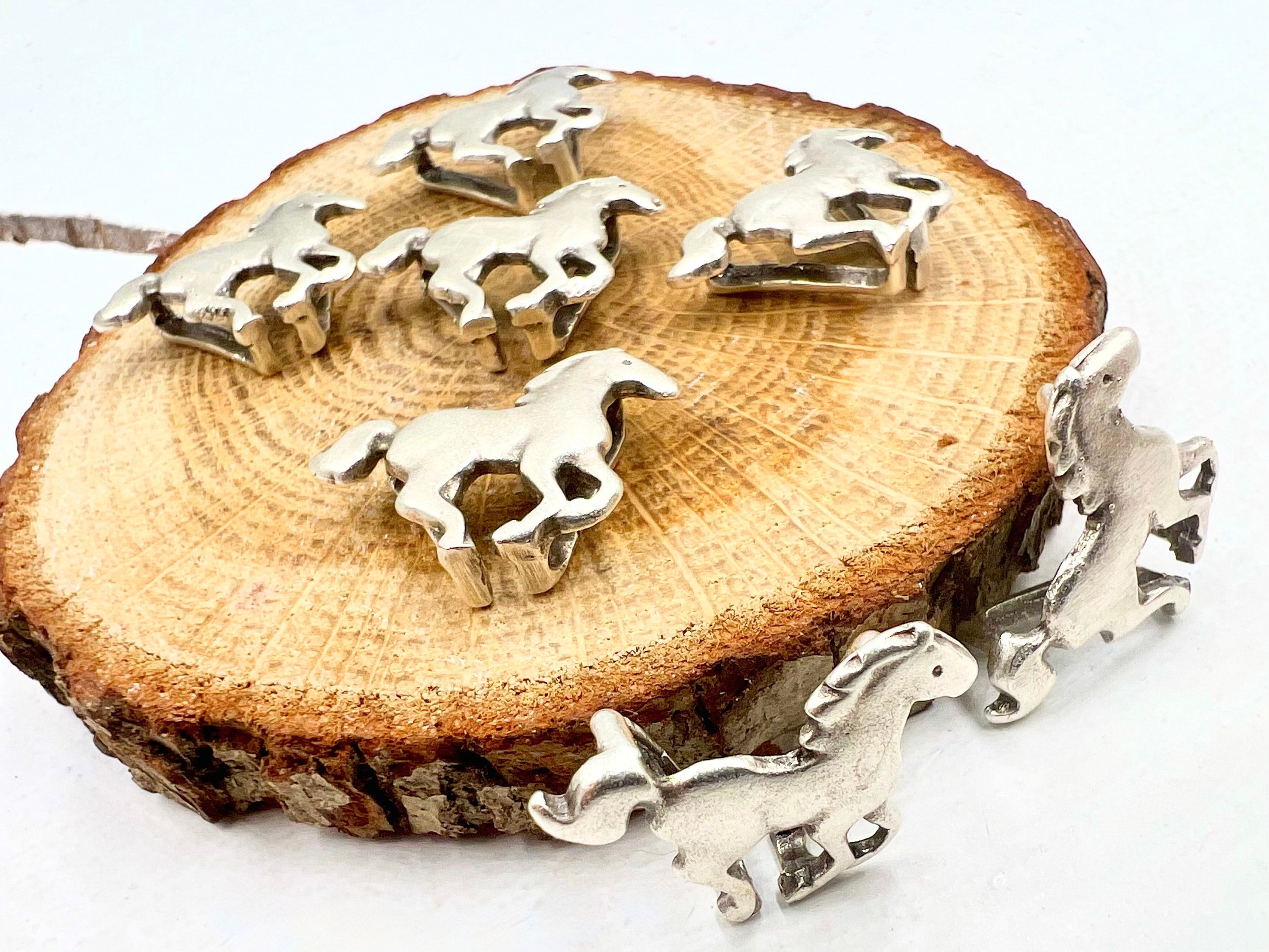 10 Pcs Antique Silver Horse Slider Beads: Large Hole Bracelet