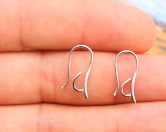 10 French hooks, Ear Wire, Ear Hook With Clamp, Rhodium Earring Hooks, French Hooks, Brass Jewelry, Earring charm, Earring finding, ZM423 RH
