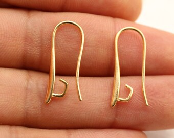 10 Pcs 24k Shiny Gold Leverback Earring Hooks: Gold Plated Findings