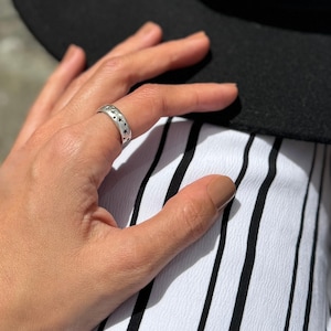 Silver Star Ring: Adjustable Celestial Band, Astronomy Jewelry