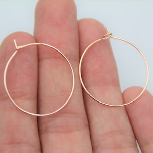 20 Rose Gold Hoop Earrings, Minimalist Hoops for Everyday Wear, Delicate Hoop Jewelry for Women, Classic Hoop Earrings for Gifts, zm1067 rg