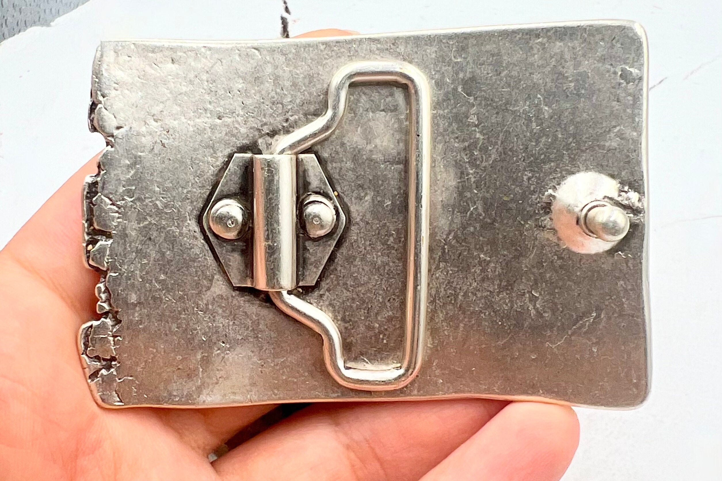 Seashell Belt Buckle: Antique Silver Nautical Boho Belt  display picture 2