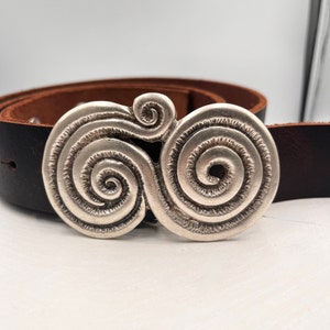 1 Pcs Donance Snail Belt, Endless-Like Arch, Spiral belt buckle, Boho belt accessory, Silver belt buckle, Belt hardware, Hippie belt