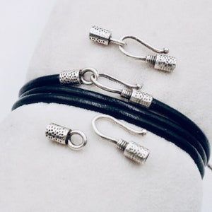 Antique Silver Cord Clasp: Handmade Bracelet Closure (10 Pcs)