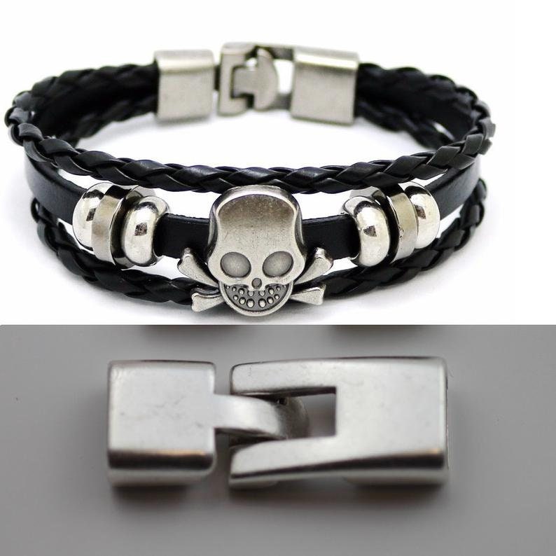 5 Bracelet Clasps Black Clasp Bracelet Clasps for Leather Etsy