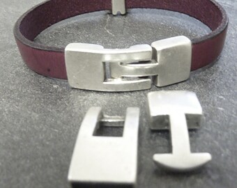 5 Sterling Silver Plated Bracelet Clasps: For Leather Cords