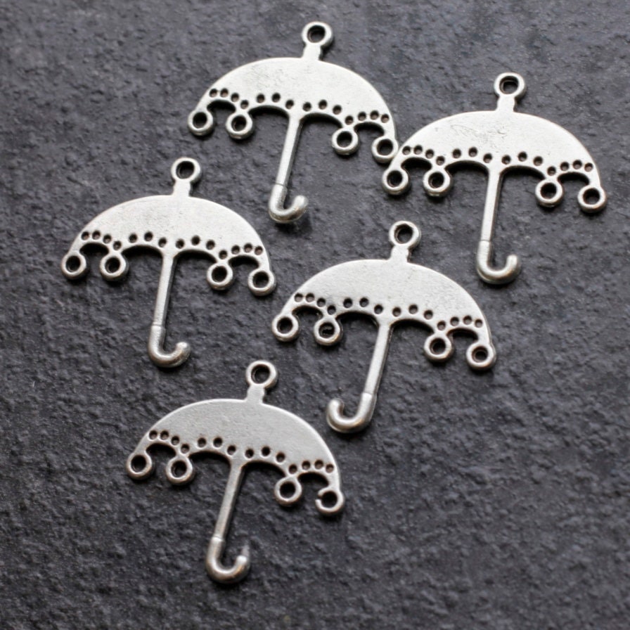 10 Sterling Silver Filled Umbrella Charms Dainty Charms Etsy