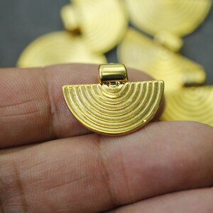 5 Gold Plated Tribal Pendants: Boho Zamak Charms