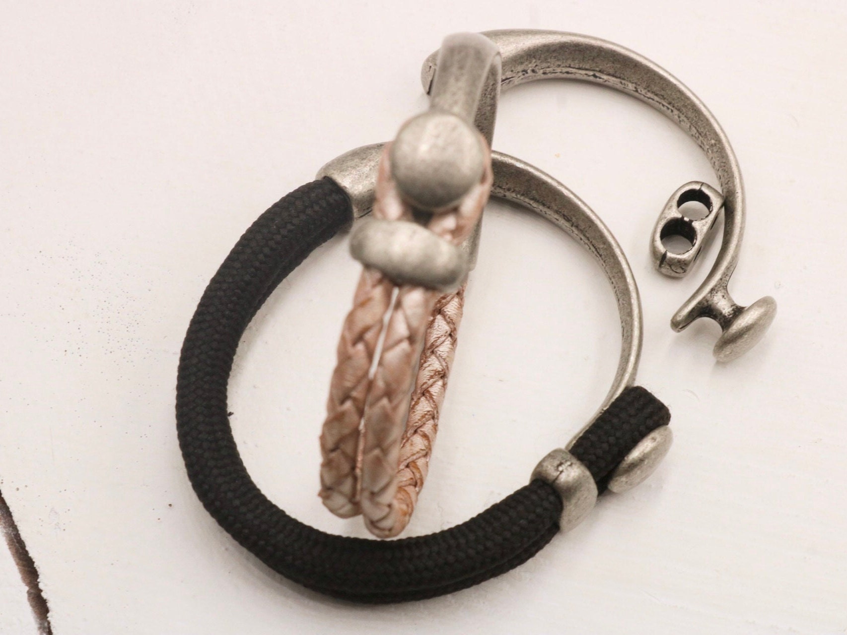 3 Half Cuff Bracelet Clasps, Antique Silver Clasp, Bracelet