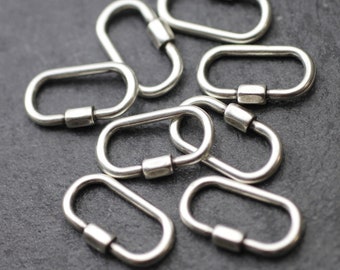 10 Sterling Silver Plated Charm Connectors: Jewelry Making Supplies