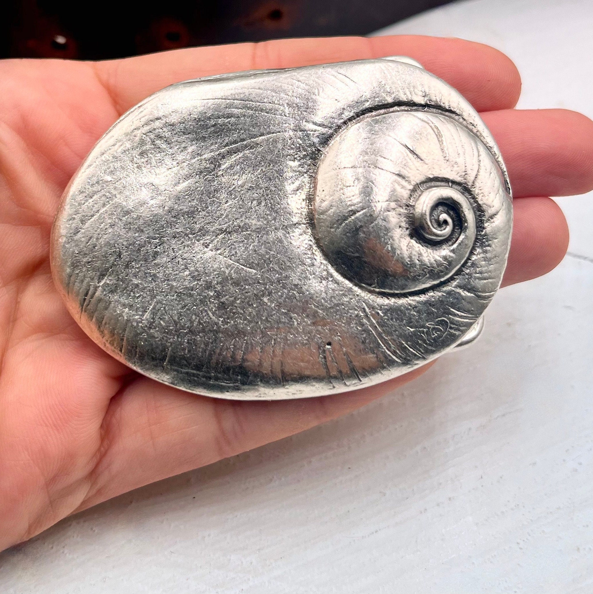 Silver Snail Shell Belt Buckle: Zamak Pewter, Fits 40mm Belts - Etsy