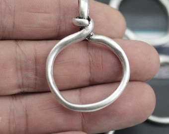 5 x Sterling Silver Plated O Charms: Zamak Pendant for Jewelry Making