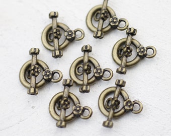 10 Antique Brass Toggle Clasp, Toggle Clasp for Bracelet, Clasp for Necklace, Toggle Clasp for Jewelry, wholesale Jewelry Supply, ZM462ab