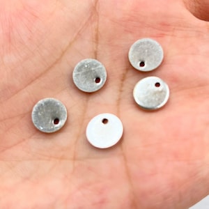 10 Pcs Tiny Bracelet Blanks, Coin Round Disc,  Silver  Blank Discs, Antique Silver Stamping Blank Tag,  For Custom Jewelry, zm921 as