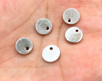 10 Antique Silver Stamping Blanks: 10mm Round Coin Discs