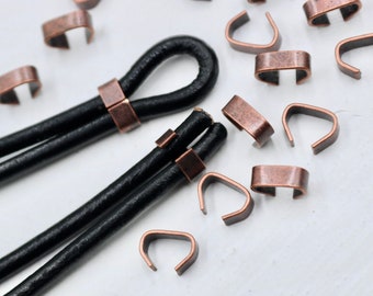 Perles à écraser en métal cuivré : petit pli, fabrication de bijoux (50 pcs)