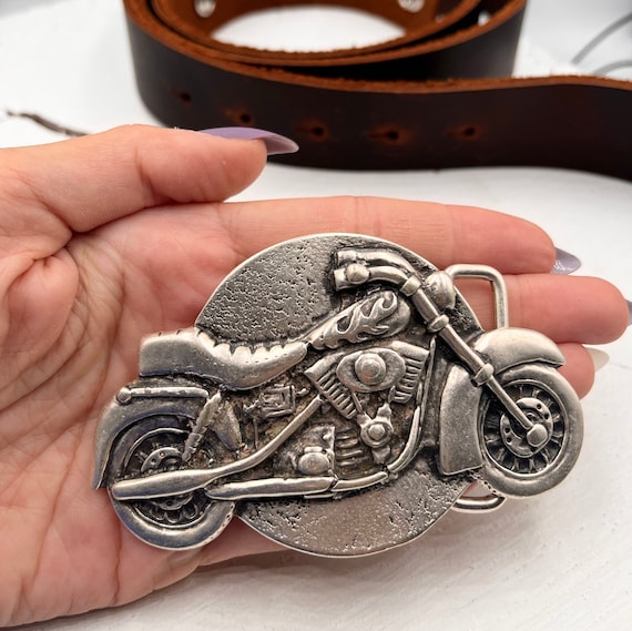 Motorcycle Belt Buckle: Antique Silver Zamak, Fits 40mm Belts - Etsy