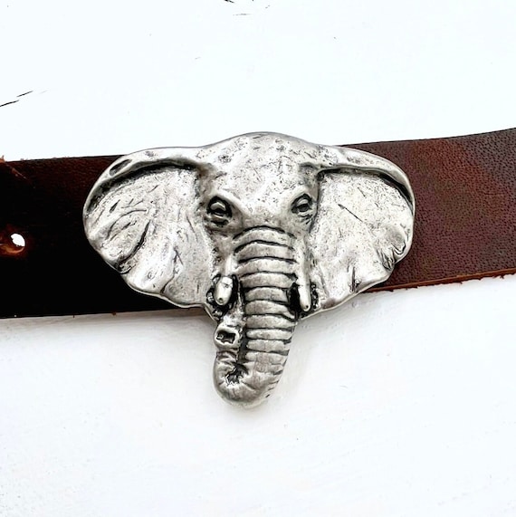 Silver Tone Elephant Belt Buckle: Boho Animal Accessory - Etsy display picture 3