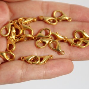 10 Pcs Matt Gold, Lobster Clasp, Alloy Lobster Clasps 14mm Lobster Claw Clasp, Jewelry Clasps, wholesale Jewelry Findings, zm2015 mg