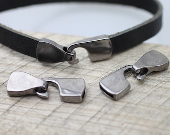 5pcs Gunmetal Zamak Hook Bracelet Clasps: 35mm DIY Supplies