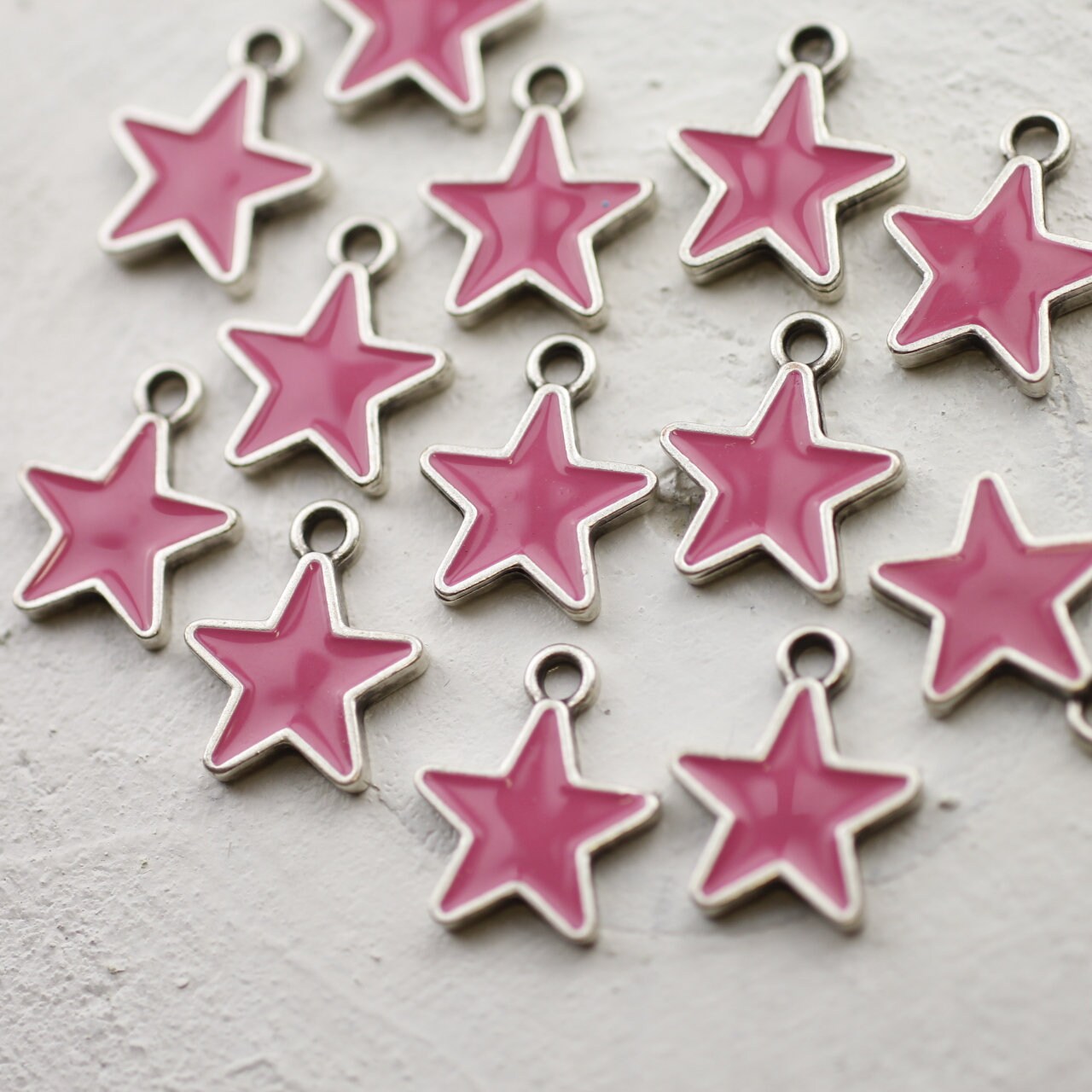 Outline Star Charms Hollow Star Pendant Cute Star Drop (15pcs / 10mm x 12mm / Silver / 2 Sided) Kawaii Jewelry Mini Add on Charm CHM2213