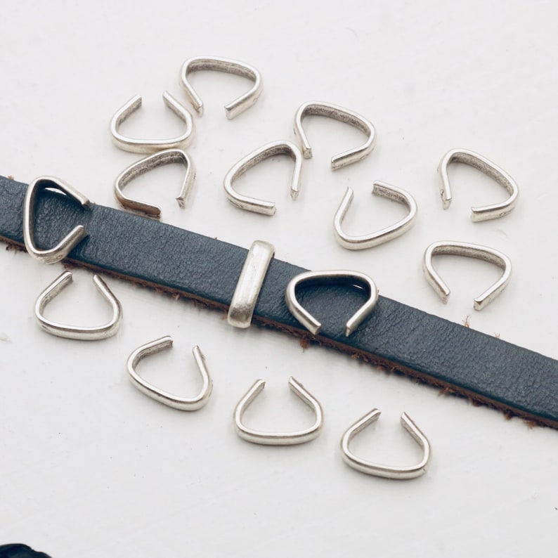 Leather Robe Crimp Antique Silver Fold Over Cord Crimp: 4mm Leather Fastener (50 Pcs) - Etsy