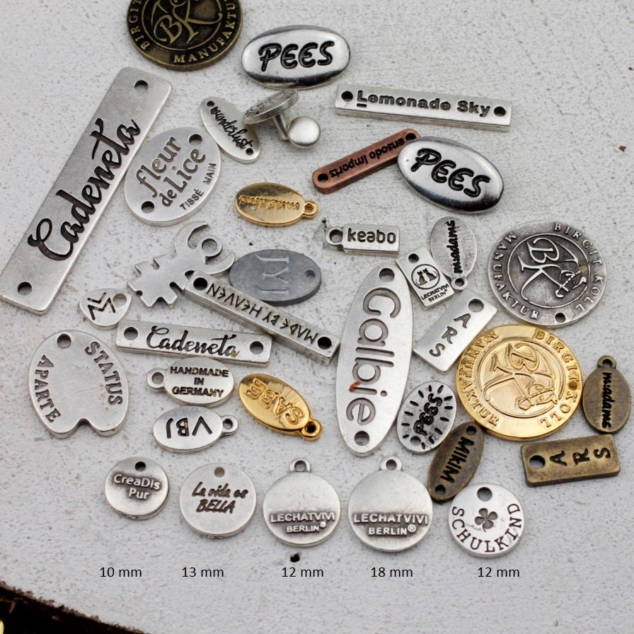 100 Pcs. 12 mm Custom Jewelry Tag Customized Tag metal Etsy