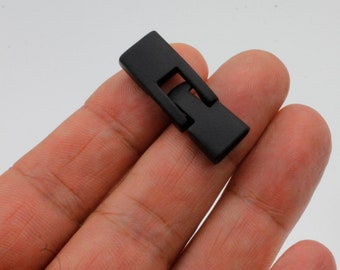 5 Matte Black Bracelet Clasps: Zamak Jewelry Findings (35x13mm)
