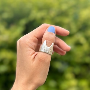 Antique Silver Plated Cat Ring - Adjustable Pet Lover Jewelry