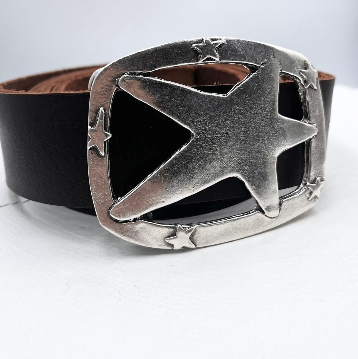 Celestial Velvet Western Belt Silver Buckle Stars Sz M 34\