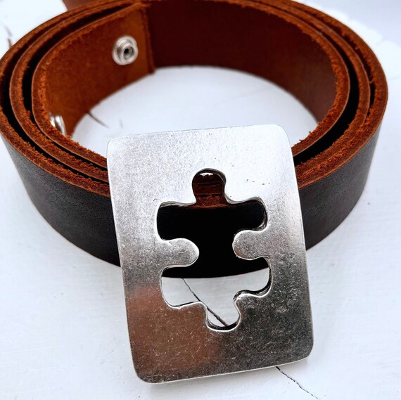 Puzzle Belt Buckle: Antique Silver Zamak, Fits 54mm Belts - Etsy