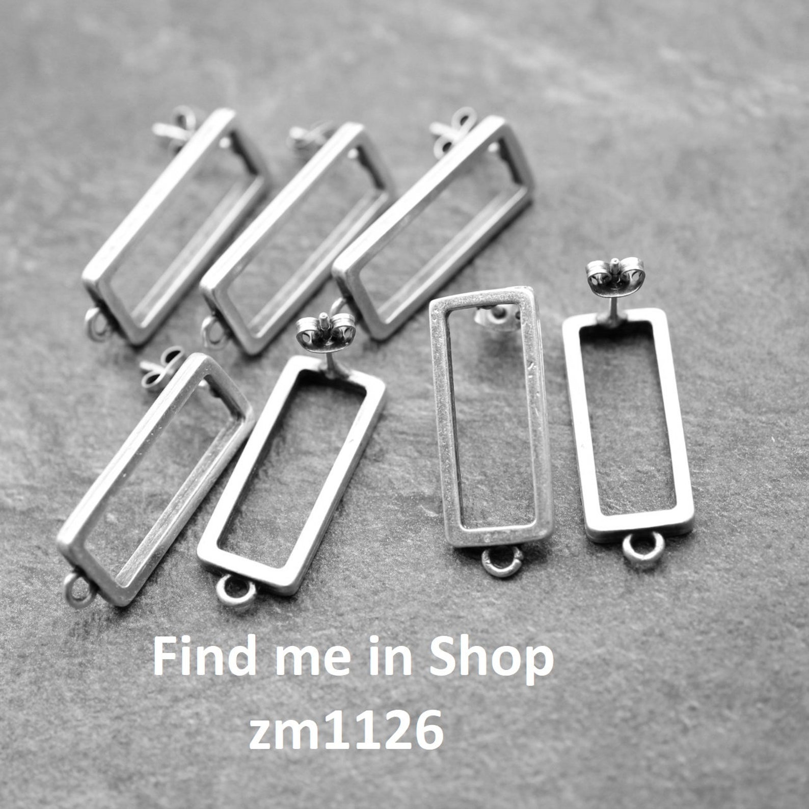 10 Hollow Frame Glue Blank Charms Pendant Open Bezel Setting Etsy