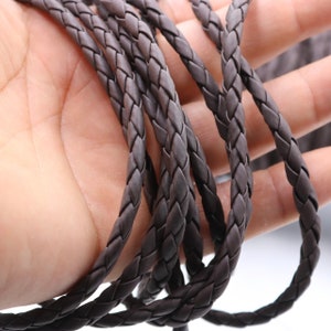 Braided Synthetic Cord, Brown Necklace Cord, Dark Brown Round Bolo Cord, Unisex Cord, High Quality Bolo Braided Cord, Jewelry Making Supply