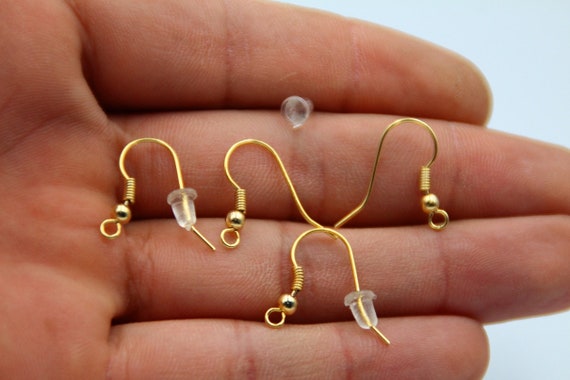 20 Pcs Earring Hooks, Fish Hooks, Ear Wires, French Hook Earrings, Gold  Earrings, Earrings Findings, 22k Gold Filled 