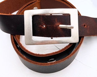 Antique Silver Rectangle Belt Buckle: Zamak Metal, Fits 40mm Belts