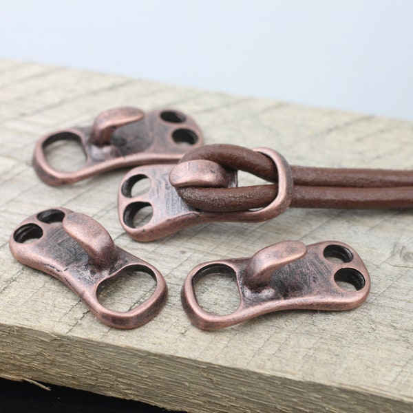 5 Antique Copper Bracelet Clasps, Hook Bracelet Clasps, Leather clasp, leather bracelet making supplies, wholesale jewelry supplies, zm214ac