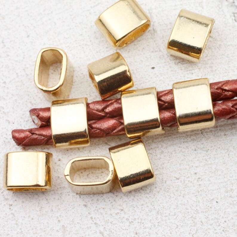 10 Pcs Slider Beads Gold Plated Beads wholesale Jewelry Etsy